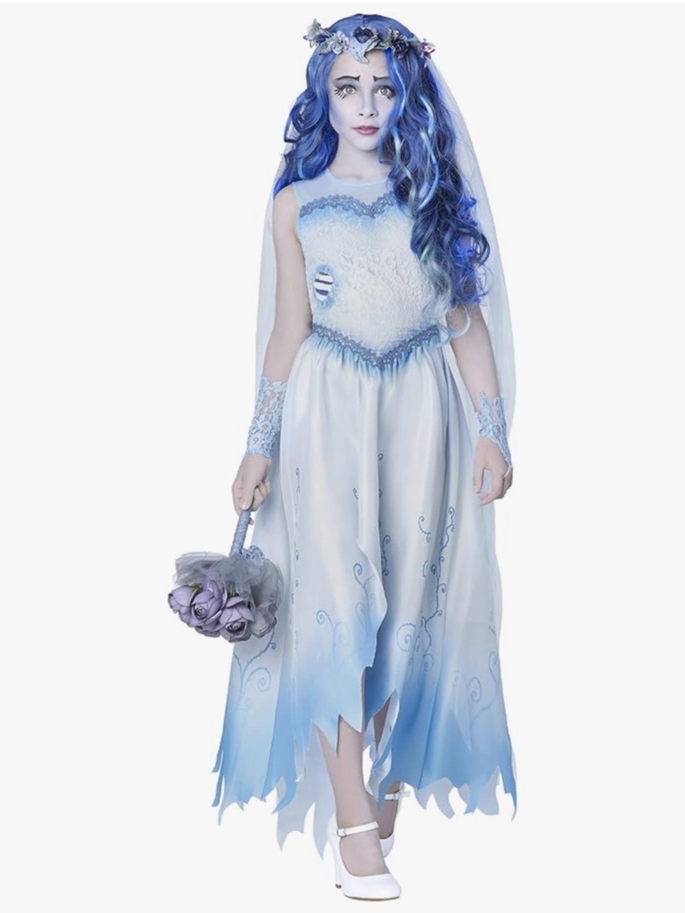 🎃Spirit Halloween Corpse Bride Emily costume and accessories size L EUC!